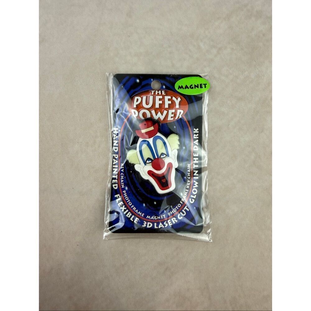 Vintage Clown Magnet Puffy Power Glow in the Dark 90s Y2K NOS